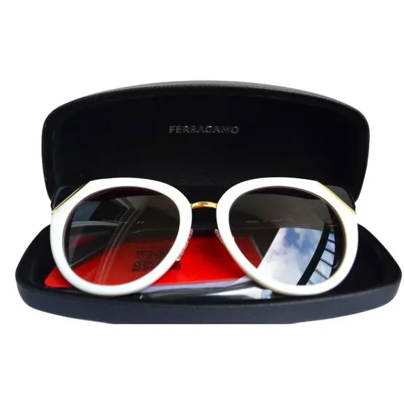 Salvatore Ferragamo SF835S Sunglasses Ivory/Dark Plum, 100% Authentic for Women - Picture 4 of 16